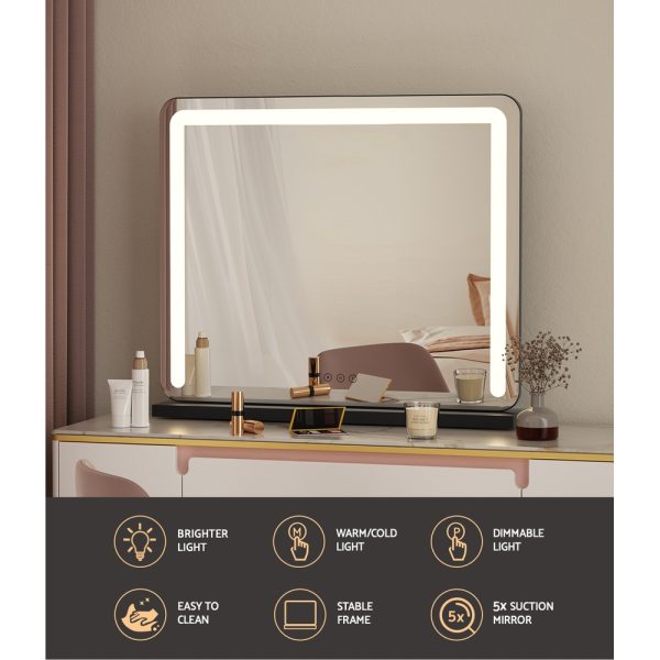 Makeup Mirror With Light Hollywood Vanity LED Tabletop Mirrors 50X60CM – Black