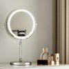 Embellir Makeup Mirror 20x20cm 10X Magnifying with LED Light Rotation Tabletop