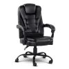 Electric Massage Office Chairs PU Leather Recliner Computer Gaming Seat – Black