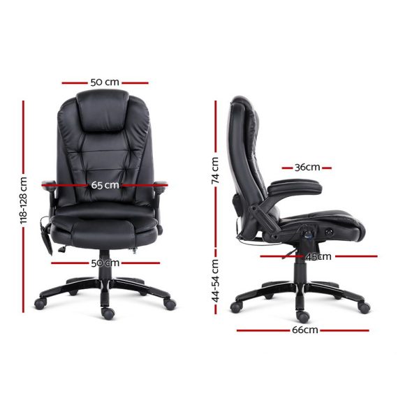 Massage Office Chair 8 Point PU Leather Office Chair