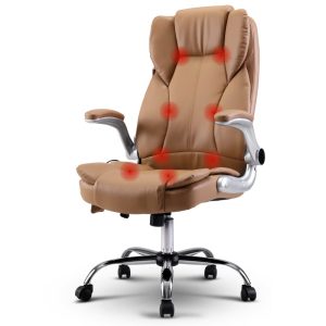 Massage Office Chair 8 Point PU Leather Office Chair – Espresso