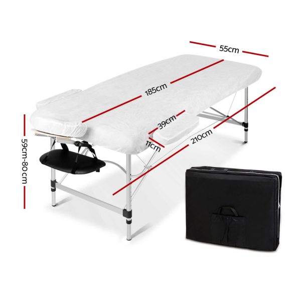 2 Fold Portable Aluminium Massage Table Massage Bed Beauty Therapy