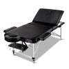 3 Fold Portable Aluminium Massage Table – 70 cm, Black