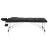 Zenses Massage Table 85cm Portable 3 Fold Aluminium Beauty Bed Black