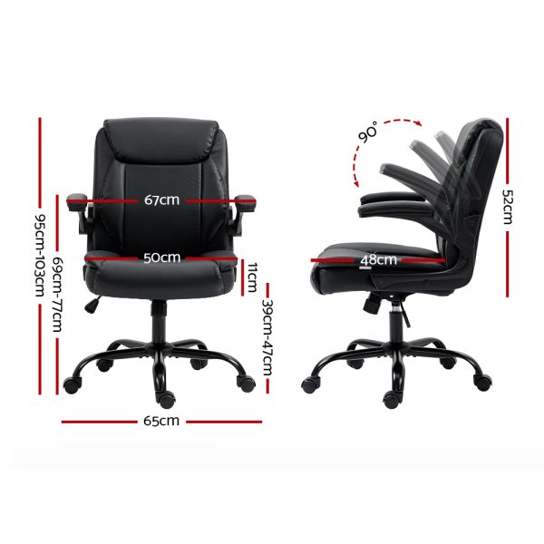 Office Chair Leather Computer Desk Chairs Executive Gaming Study