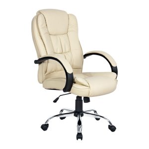 Office Chair Gaming Computer Chairs Executive PU Leather Seat – Beige