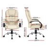 Office Chair Gaming Computer Chairs Executive PU Leather Seat – Beige