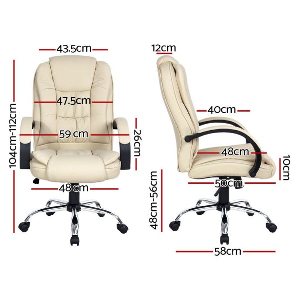 Office Chair Gaming Computer Chairs Executive PU Leather Seat