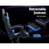 Office Chair Leather Gaming Chairs Footrest Recliner Study Work – Black and Blue