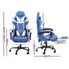 Gaming Office Chair Executive Computer Leather Chairs Footrest Blue White