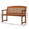 Outdoor Garden Bench Seat Wooden Chair Patio Furniture Timber Lounge – Brown