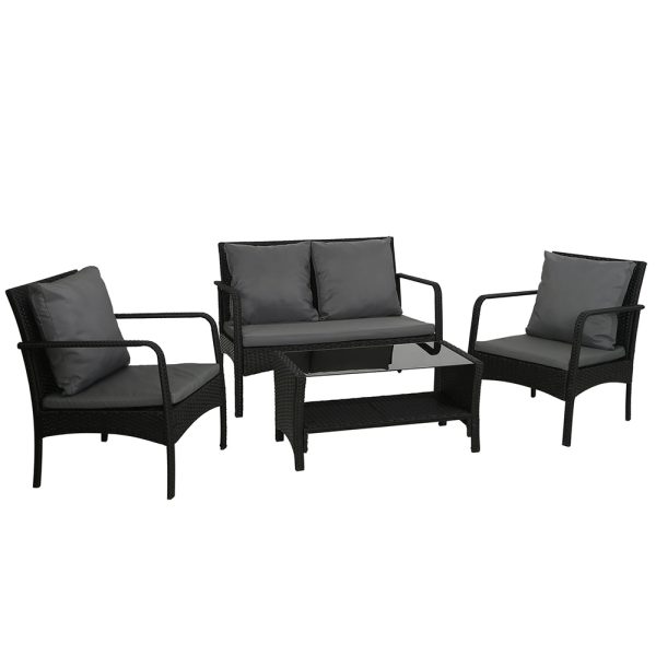 Outdoor Sofa Set Lounge Setting Wicker Table and Chairs Garden Patio Furniture