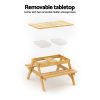 Kids Outdoor Table and Chairs Picnic Bench Seat Children Wooden Indoor – Wood, With Umbrella