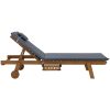 Sun Lounge Wooden Lounger Outdoor Furniture Day Bed Wheel Patio