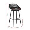 4-Piece Outdoor Bar Stools Plastic Metal Dining Chair Balcony