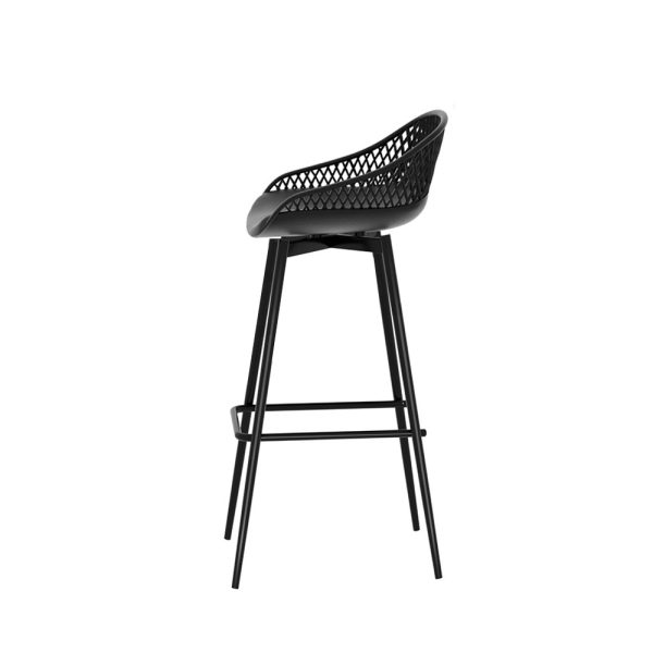 4-Piece Outdoor Bar Stools Plastic Metal Dining Chair Balcony