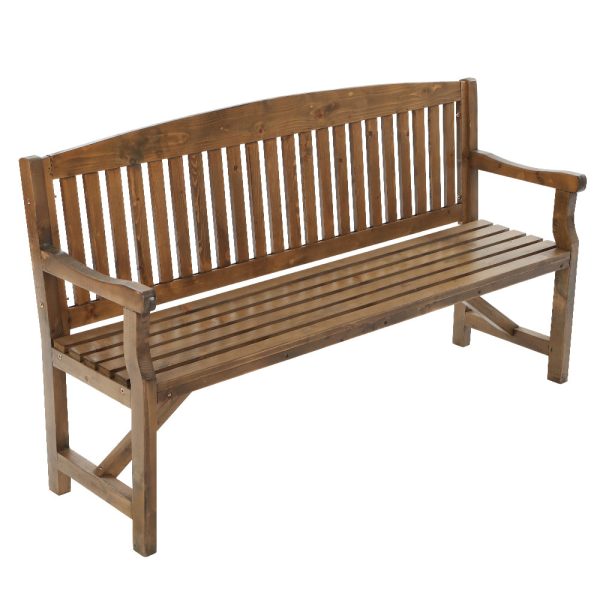 Wooden Garden Bench Chair Outdoor Furniture Decor Patio Deck 3 Seater – Natural