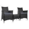 3 Piece Wicker Outdoor Furniture Set – Black