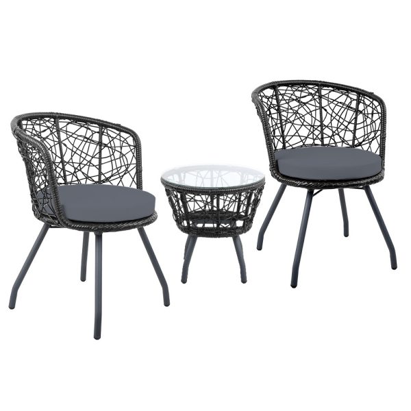 Outdoor Patio Chair and Table – Black