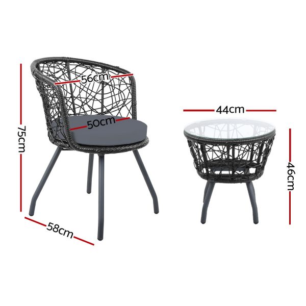 Outdoor Patio Chair and Table – Black