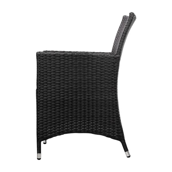 Outdoor Bistro Set Chairs Patio Furniture Dining Wicker Garden Cushion Gardeon – 2x chair