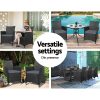 Outdoor Bistro Set Chairs Patio Furniture Dining Wicker Garden Cushion Gardeon – 2x chair