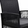 Outdoor Furniture Dining Chairs Wicker Garden Patio Cushion Black Gardeon – 2x chair