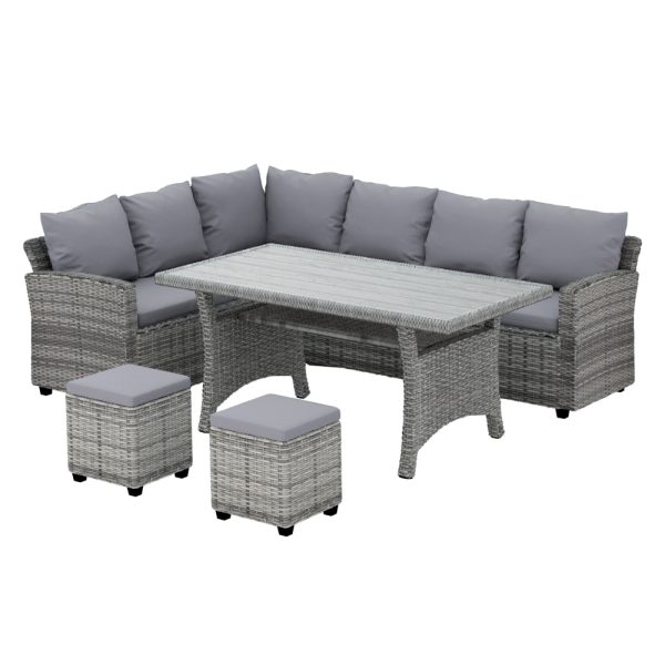 Outdoor Dining Set Wicker Table Chairs Setting 8 Seater