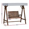 Swing Chair Wooden Garden Bench Canopy Outdoor Furniture – Charcoal, 2 Seater