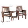 Garden Bench Chair Table Loveseat Wooden Outdoor Furniture Patio Park – Brown