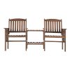 Garden Bench Chair Table Loveseat Wooden Outdoor Furniture Patio Park – Brown