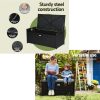 Outdoor Storage Bench Box Wicker Garden Sheds Tools Cushion Patio Furniture Black