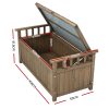 Outdoor Storage Bench Box Wooden Garden Toy Tool Sheds Patio Furniture Brown