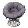 Outdoor Papasan Chairs Lounge Setting Patio Furniture Wicker – Grey, 1x chair