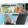 3PC Recliner Chairs Table Sun lounge Outdoor Furniture Wicker Adjustable Black