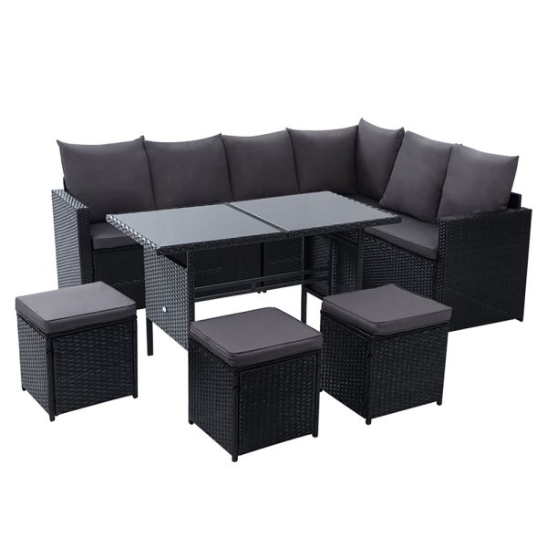 Outdoor Furniture Dining Setting Sofa Set Lounge Wicker 9 Seater