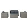 Outdoor Furniture Sofa Set Wicker Lounge Setting Table Chairs – 1 x 2-seater sofa + 2 x Single sofa + 1 x Table