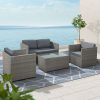 Outdoor Furniture Sofa Set Wicker Lounge Setting Table Chairs – 1 x 2-seater sofa + 2 x Single sofa + 1 x Table