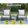 Gardeon 3PC Outdoor Furniture Bistro Set Lounge Setting Chairs Table Patio Black