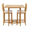 5-Piece Outdoor Bar Set Acacia Wood Bistro Patio Table Stools