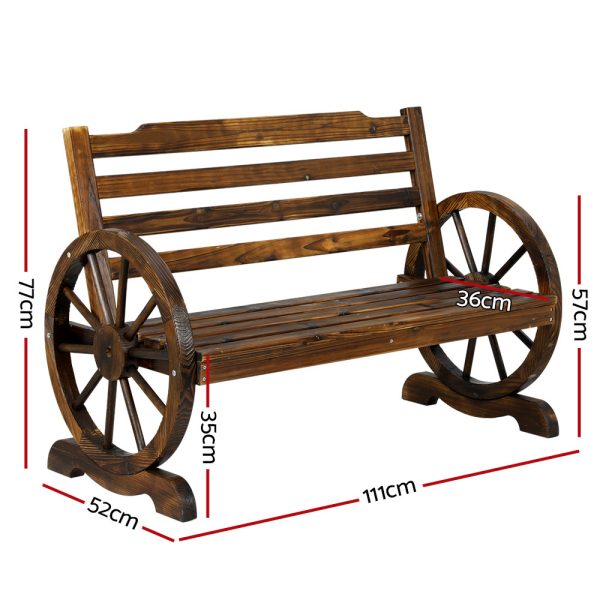 Garden Bench Wooden Wagon Chair Outdoor Furniture Backyard Lounge