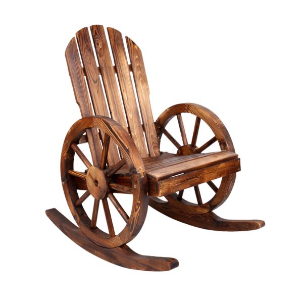 Wagon Wheels Rocking Chair – Brown