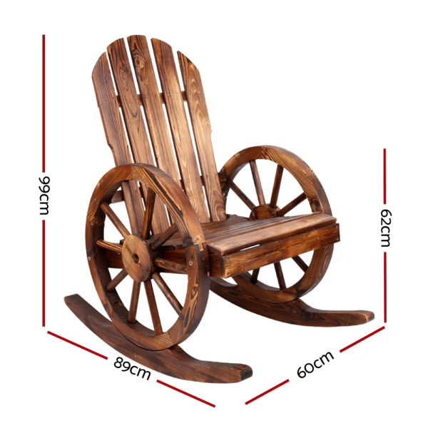 Wagon Wheels Rocking Chair – Brown