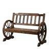 Garden Bench Wooden Wagon Chair Outdoor Furniture Backyard Lounge Charcoal – 2 Seater