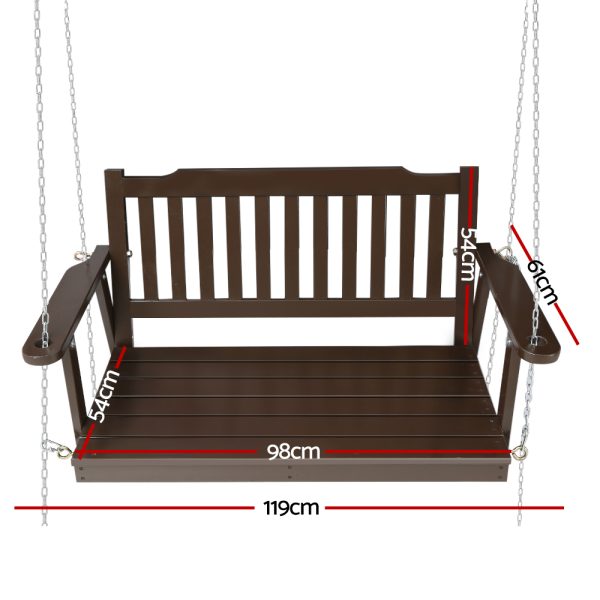 Porch Swing Chair with Chain Garden Bench Outdoor Furniture Wooden