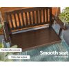 Porch Swing Chair with Chain Garden Bench Outdoor Furniture Wooden – Brown