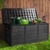 Outdoor Storage Box 290L Lockable Organiser Garden Deck Shed All Black