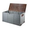 Outdoor Storage Box 290L Lockable Organiser Garden Deck Shed Tool Brown