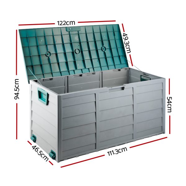 Outdoor Storage Box 290L Lockable Organiser Garden Deck Shed Tool Green