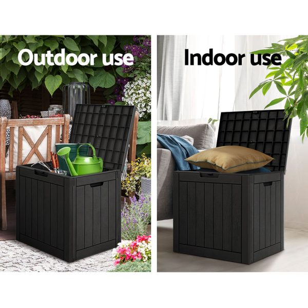 Outdoor Storage Box 118L Container Lockable Indoor Garden Toy Tool Shed Black